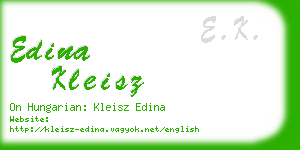 edina kleisz business card